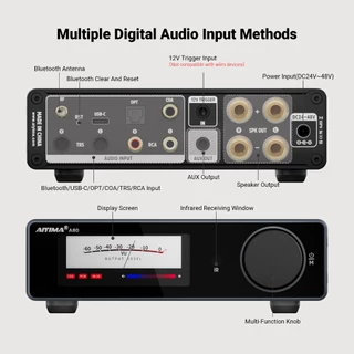 AIYIMA A80 เครื่องขยายเสียงสเตอริโอ HiRes TPA3255 DAC บลูทูธ PFFB 300Wx2 Class D 2.0 Digital Amp