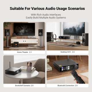 AIYIMA A80 เครื่องขยายเสียงสเตอริโอ HiRes TPA3255 DAC บลูทูธ PFFB 300Wx2 Class D 2.0 Digital Amp