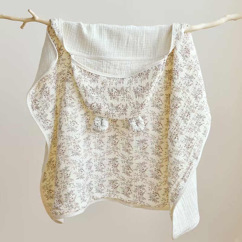 ผ้าฝ้ายผ้ากอซผ้าขนหนูอาบน้ําเด็กทารกแรกเกิดคลุมด้วยผ้าเสื้อคลุมเด็กพัน