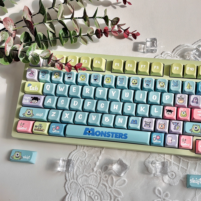 Keycap เฉพาะLittle Monster Party Keycaps 126 คีย์ MDA โปรไฟล์ PBT ระเหิดสําหรับ Cherry MX Switch คีย์บอร์ด RK61/Anne Pro 2/GK61