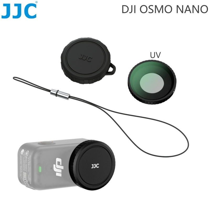 JJC Lens Cap UV Filter ฝาครอบเลนส์ซิลิโคน DJI OSMO NANO Anti-scratch เลนส์แหวน Protector พร้อมเชือกเส้นเล็ก
