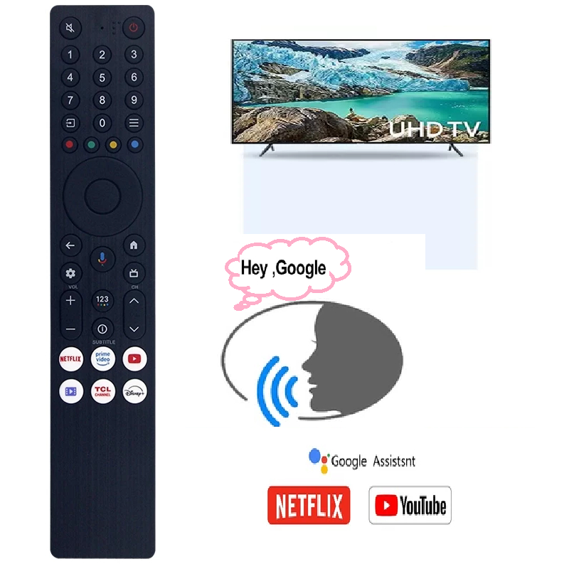 ใหม่ RC833A FMB1 เปลี่ยนรีโมทคอนโทรลเหมาะสําหรับ TCL 55Q6C 65Q6C 75Q6C RC833A-FMB4 G0401-000266 สําห