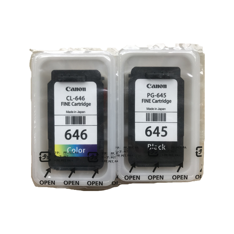 100% FINE ตลับหมึก PG645 สีดํา CL646 สีสําหรับ MG2460 MG2560 MG3060 MX496 TS3160 เครื่องพิมพ์