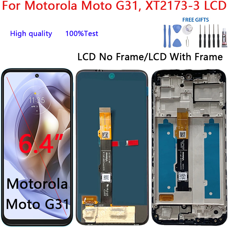 สําหรับ Motorola Moto G31, XT2173-3 จอแสดงผล LCD Touch Screen Digitizer Assembly เปลี่ยนจอแสดงผลอะไหล่