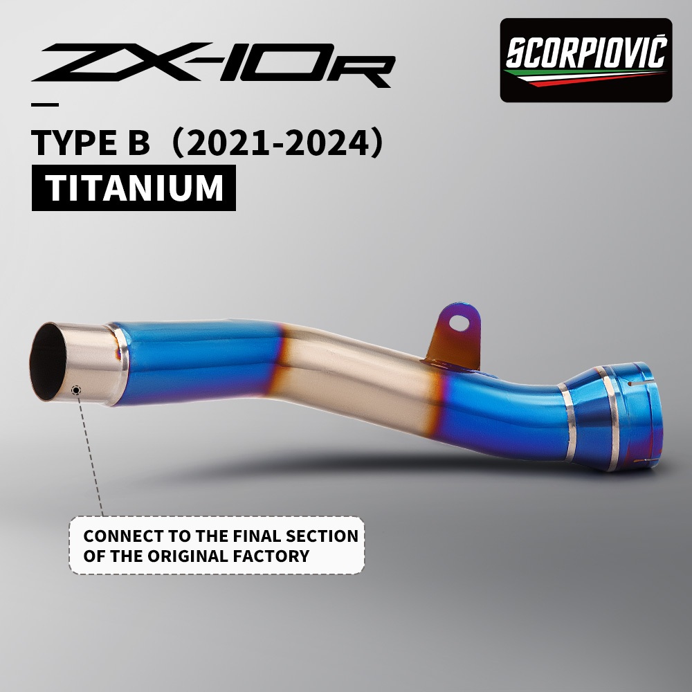 รถจักรยานยนต์ไทเทเนียม link สําหรับ Kawasaki Ninja ZX10RR ZX-10R ZX10R ZX-10r ท่อไอเสียท่อกลาง 2021-