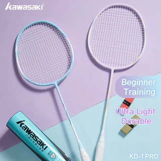 KAWASAKI คาวาซากิ 2 ชิ้นไม้แบดมินตันคู่แร็กเก็ตใหม่ KD-1PRO แท้คาร์บอนไฟเบอร์ทนทาน Ultra-light ให้ 3 ชิ้นแบดมินตัน + 2 ชิ้น Grips