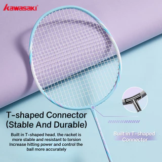 KAWASAKI คาวาซากิ 2 ชิ้นไม้แบดมินตันคู่แร็กเก็ตใหม่ KD-1PRO แท้คาร์บอนไฟเบอร์ทนทาน Ultra-light ให้ 3 ชิ้นแบดมินตัน + 2 ชิ้น Grips