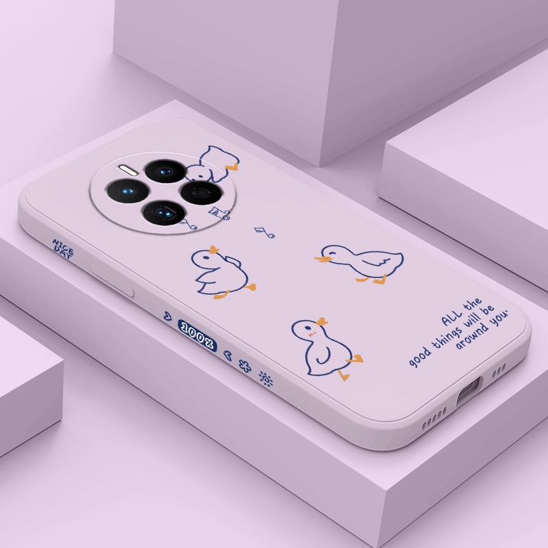 Happy Musicเป็ดเคสโทรศัพท์สําหรับHuawei Mate 60 50 20 Pro Lite Y7A Nova 5Tแฟชั่นPสมาร์ท2021 4G 5Gรู้