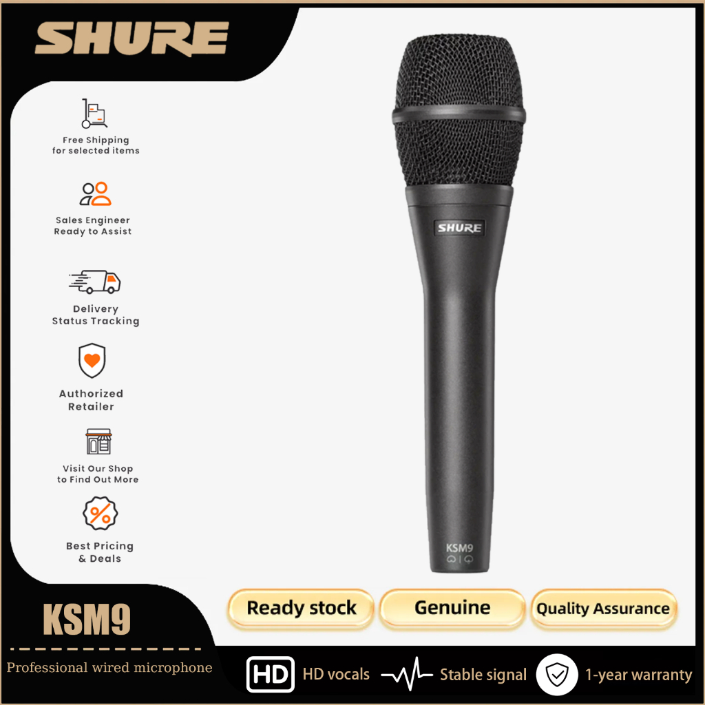 Shure KSM9 ไมโครโฟนแบบไดนามิกเวทีการแสดงสดอุปกรณ์สตูดิโอเพลง KSM9HS ไมโครโฟนคาราโอเกะมืออาชีพ