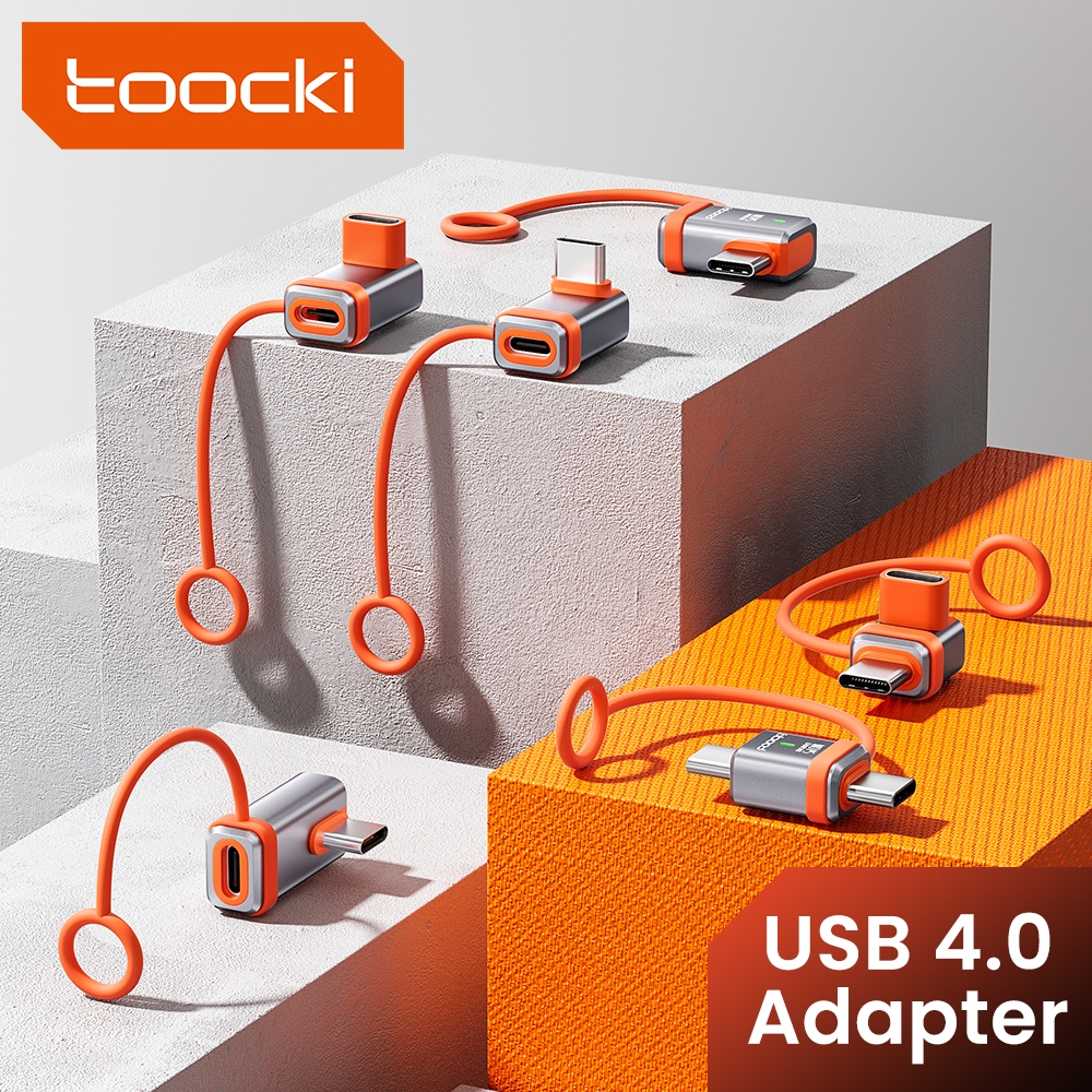 Toocki USB4.0 80Gbps U-Shape ตรงมุม 240W 6A ประเภท C ถึง Type C Fast Charging Converter สําหรับโทรศัพท์เดสก์ท็อปแล็ปท็อป 8K60HZ USB C อะแดปเตอร์ข้อมูล