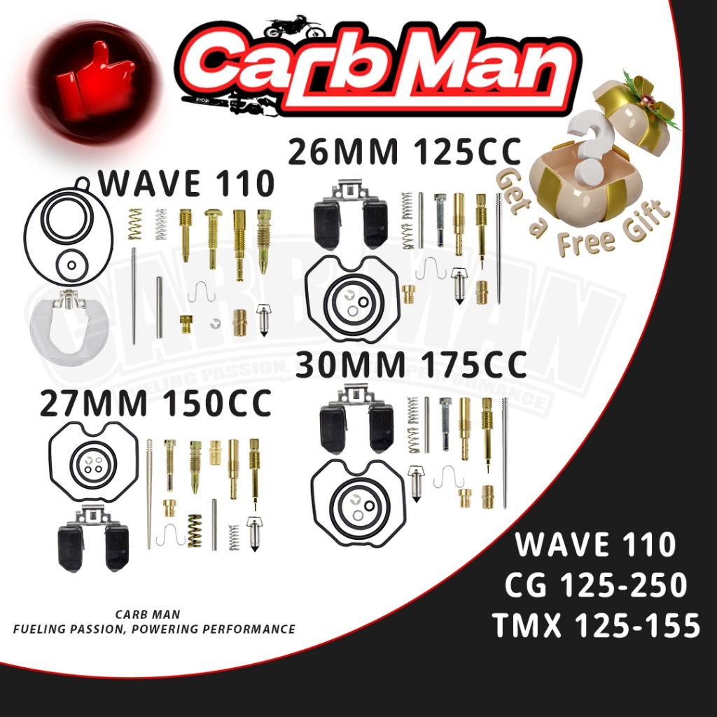 ชุดซ่อมคาร์บูเรเตอร์ สําหรับ WAVE110 PZ19 Z26 PZ27 PZ30 พร้อมเจ็ทสํารอง CG125 150 200 250