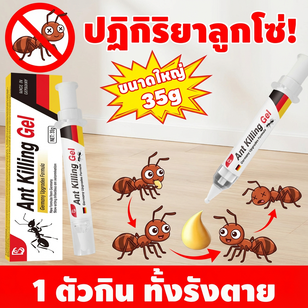 🐜ใช้ฉัน ไม่มีมดทั้งบ้าน🐜Hb เจลกำจัดมด ยาฆ่ามด เจลฆ่ามด เหยื่อมด ใช้งานง่าย 35g ตายยกรัง รุ่นอัปเกรดใหม่ ตายยกรัง
