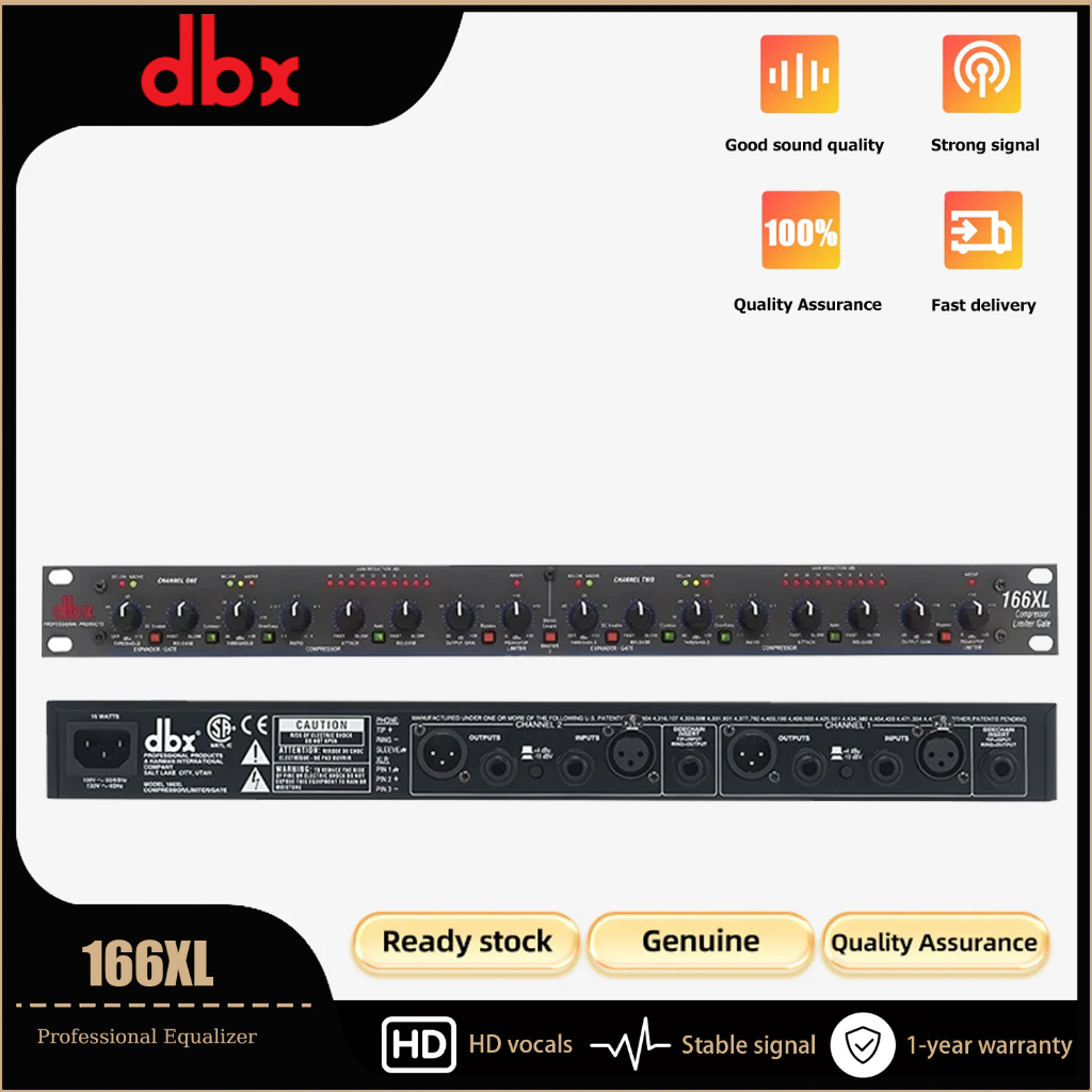 DBX 166XL คอมเพรสเซอร์เสียงระดับมืออาชีพ/โปรเซสเซอร์ Limiter/Gate Dynamic