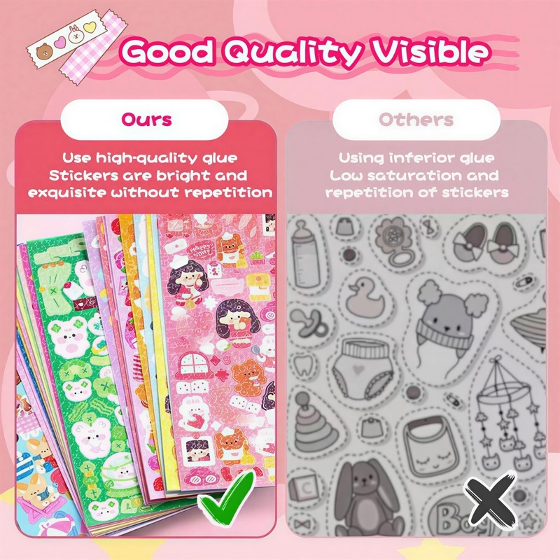 100/200สติกเกอร์การ์ตูนน่ารักสติกเกอร์การ์ตูนเกาหลีสติกเกอร์กูกะสติกเกอร์ไดอารี่ ทําเอง เหมาะสําหรับเด็กสติกเกอร์ความงามเยาวชนและผู้ใหญ่ไม่ต้องร - รูปที่ 6