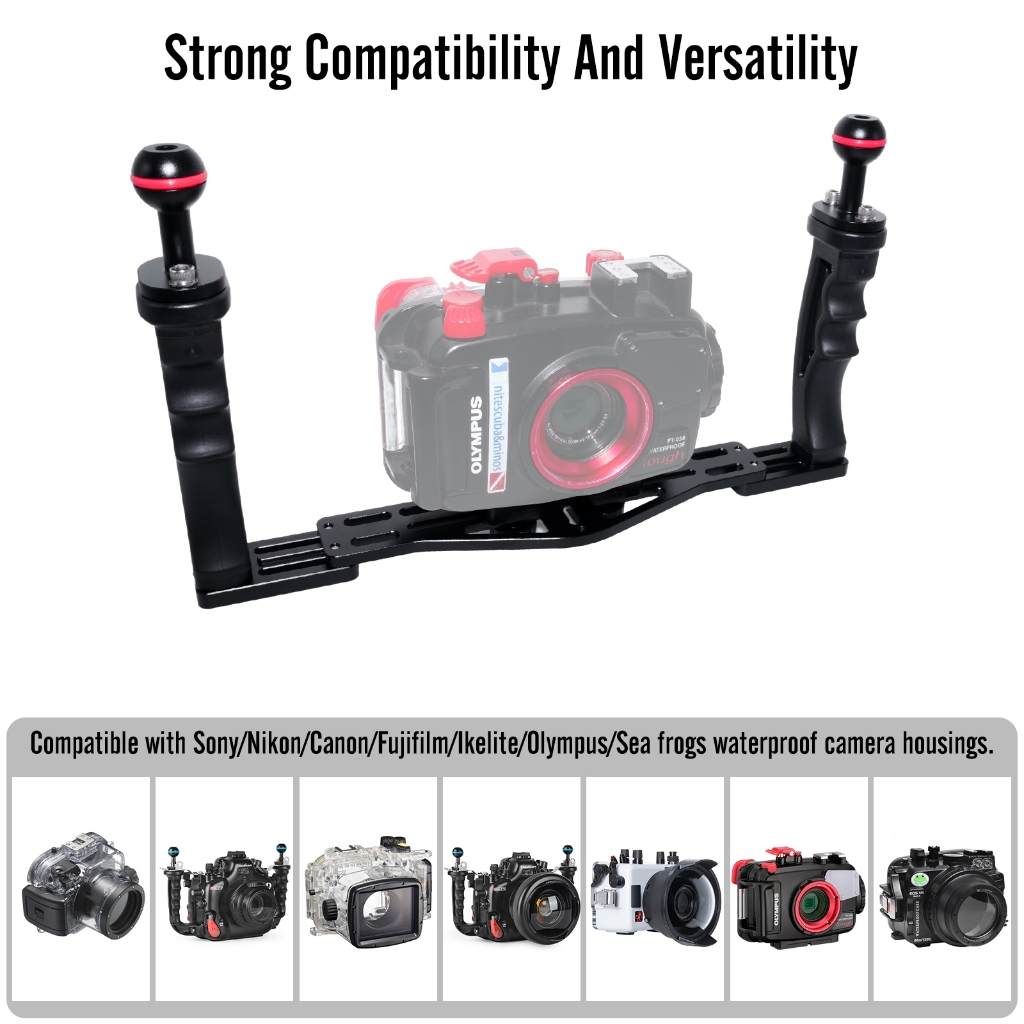 Nitescuba ดําน้ําจับถาด bracketGrip Carrier สําหรับ Go Pro tg5 rx100 nauticam กล้องผู้ถือกรณีใต้น้ําโพธิ์ - รูปที่ 3