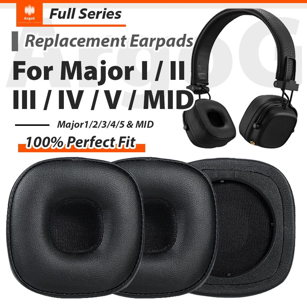 เปลี่ยนแผ่นรองหูฟังสําหรับ Marshall Major IV/V/I/II/III & Mid – เบาะเมมโมรี่โฟมระดับพรีเมียมพร้อมคลิปหนีบสไตล์ดั้งเดิมและการติดตั้งที่รวดเร็ว