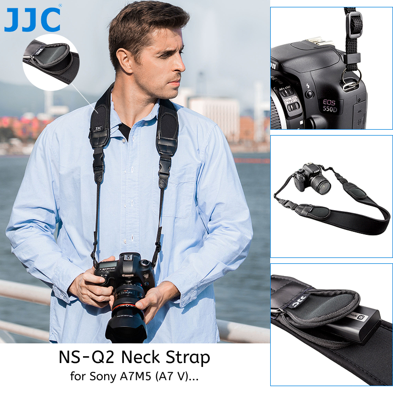 JJC NS-Q2 สายคล้องไหล่กล้องสําหรับกล้อง Sony A7M5 A7 V A7V A7R5 ZR Z8 Z7 DSLR & Mirrorless, Universa