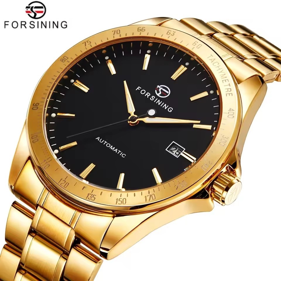 Forsining Brand Fashion Business Stainless Steel Strap Automatic Mechanical Mens Watch
