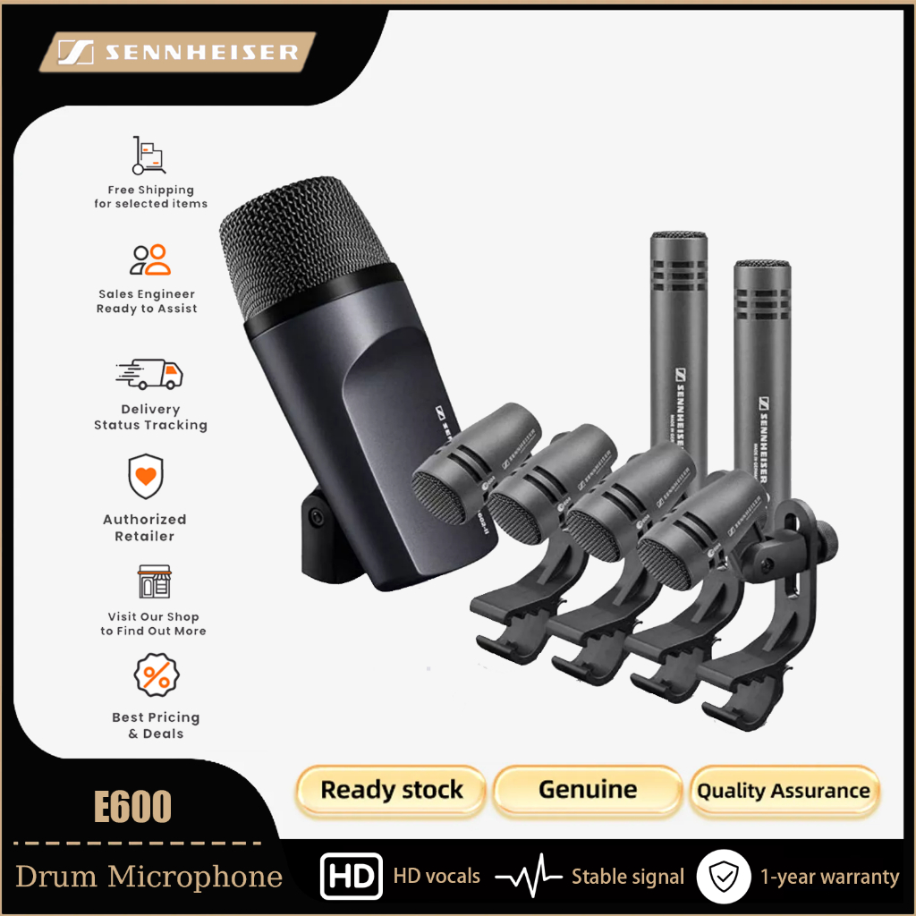 ชุดไมโครโฟนกลอง Sennheiser DRUMKIT600, E614,E602-II,E604 ไมโครโฟนแบบมีสาย