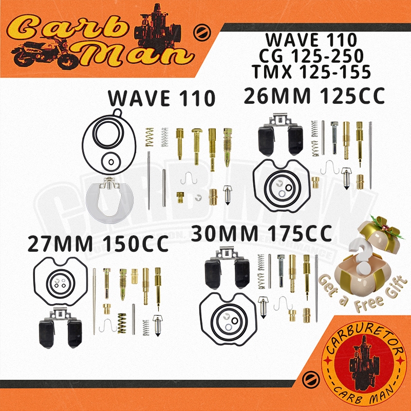 ชุดซ่อมคาร์บูเรเตอร์ สําหรับ WAVE110 PZ19 Z26 PZ27 PZ30 พร้อมเจ็ทสํารอง CG125 150 200 250