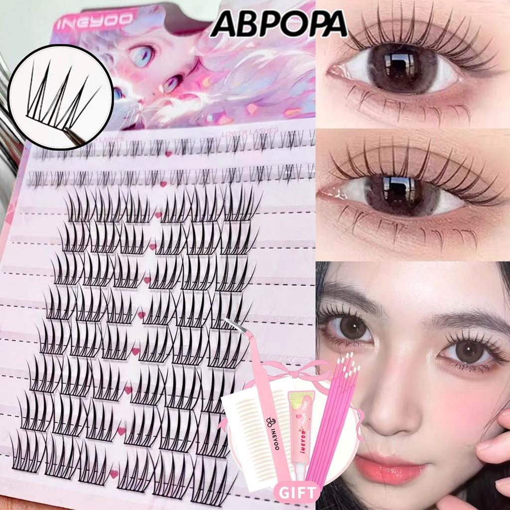 Ineyoo ขนตาปลอม Soft Light Cross Wispy V-Shaped Girlish Segmented Daily Makeup 72 ชิ้น