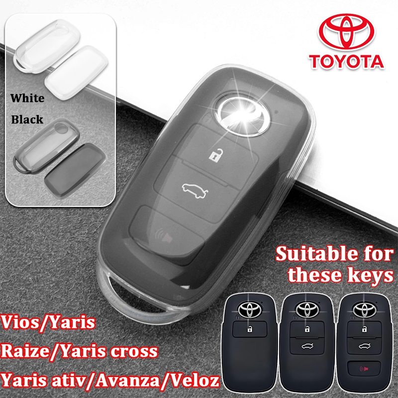 เคสกุญแจรีโมทรถยนต์ Toyota สําหรับ Toyota Vios/Yaris/Veloz/Raize/Yaris cross/Yaris ativ/Avanza Toyota พวงกุญแจฝาครอบกุญแจใส