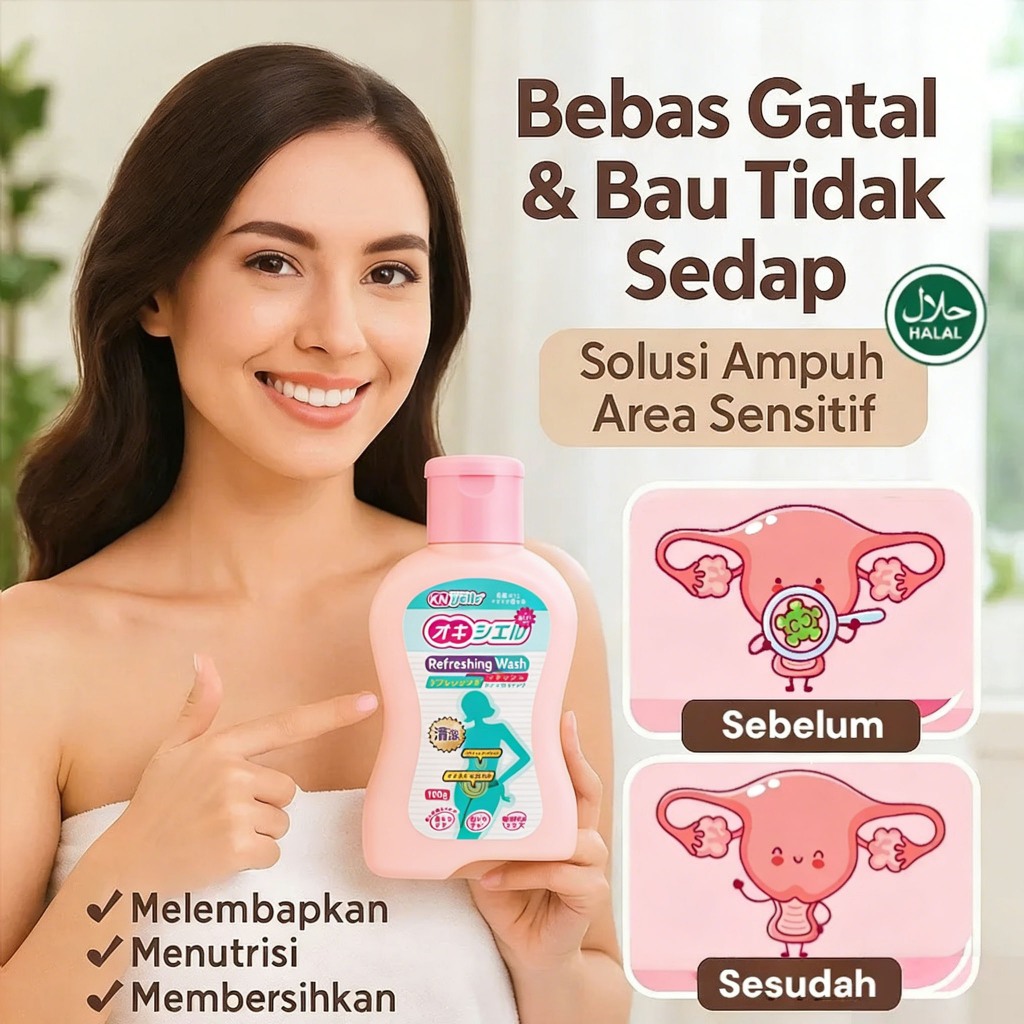 KNyelle Feminine Care Cleanser Liquid 100g, ส่วนผสมสมุนไพรธรรมชาติ, อ่อนไม่ระคายเคือง