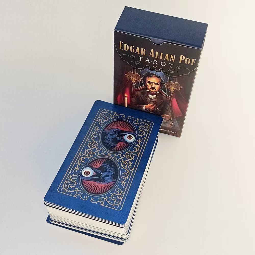 [คลังสินค้าพร้อม] 12 * 7 ซม. Edgar Allan Poe Tarot เกมกระดานภาษาอังกฤษการ์ดเกม Edgar Allan Poe Tarot