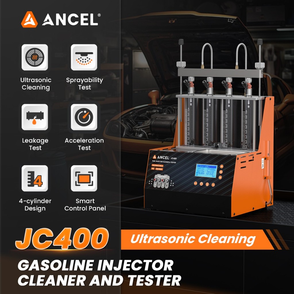 ANCEL JC400 Piezo GDI การใช้หัวฉีดทําความสะอาดเครื่องทดสอบเครื่องทําความสะอาดอัลตราโซนิก