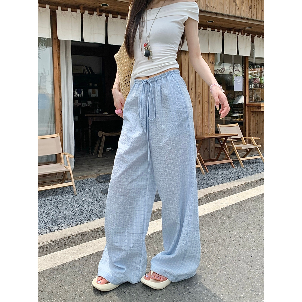 3สี กางเกงขายาว กางเกงลายสก๊อต ลายสก๊อต มีเชือกที่เอว ใส่ได้ทุกหุ่น#101263 - รูปที่ 2