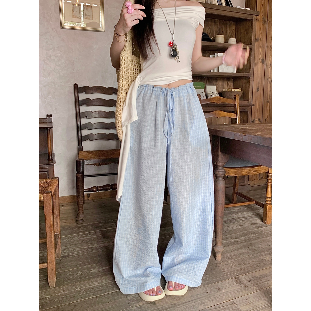 3สี กางเกงขายาว กางเกงลายสก๊อต ลายสก๊อต มีเชือกที่เอว ใส่ได้ทุกหุ่น#101263 - รูปที่ 7