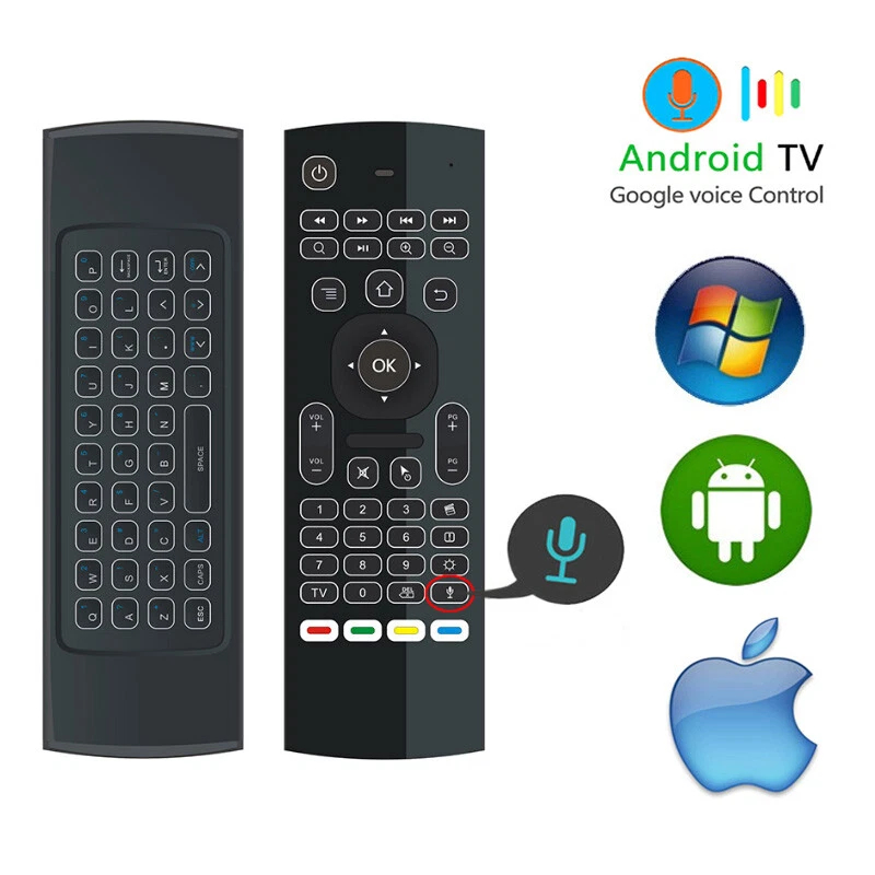 MX3 Voice Keyboard เมาส์อากาศระยะไกล Google Control สําหรับกล่องสมาร์ททีวี Android PS4