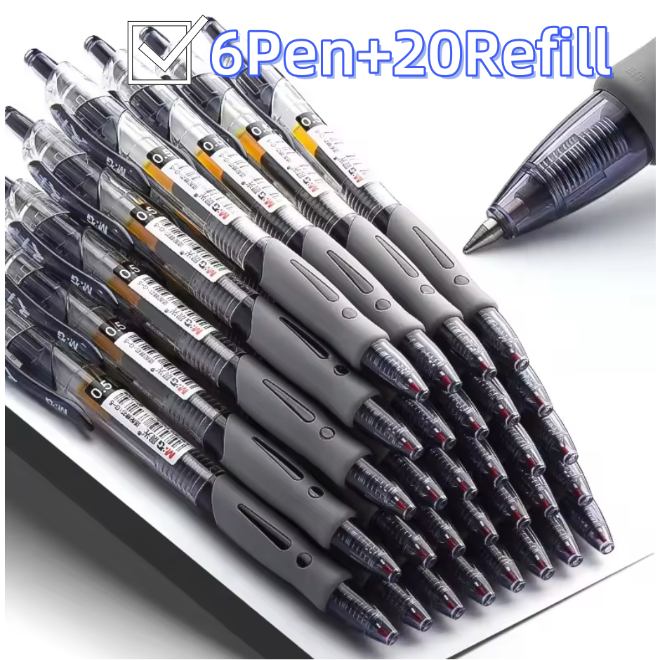 Letit | ปากกาเจล 0.5 มม. กดปากกาสีดําสีแดงหมึกสีฟ้าปากกาลายเซ็นเครื่องมือเขียนโรงเรียนสํานักงานอุปทา