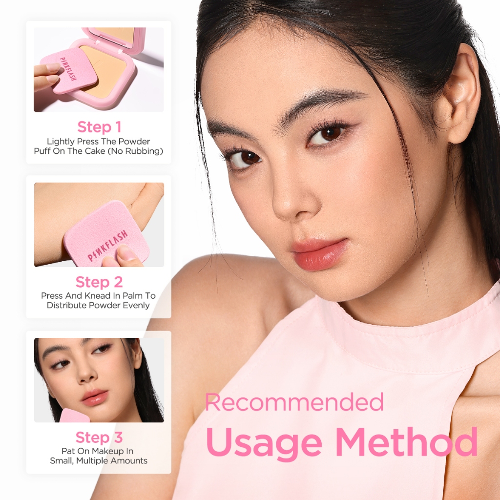 【ใหม่】PINKFLASH Show Cover Flawless Lock Powdery High Coverage Soft Focus Matte Oil Control 12H Lasting Waterproof ราคา ถูกที่สุด ดีลบีเคเค แกลเลอรีภาพที่ 7
