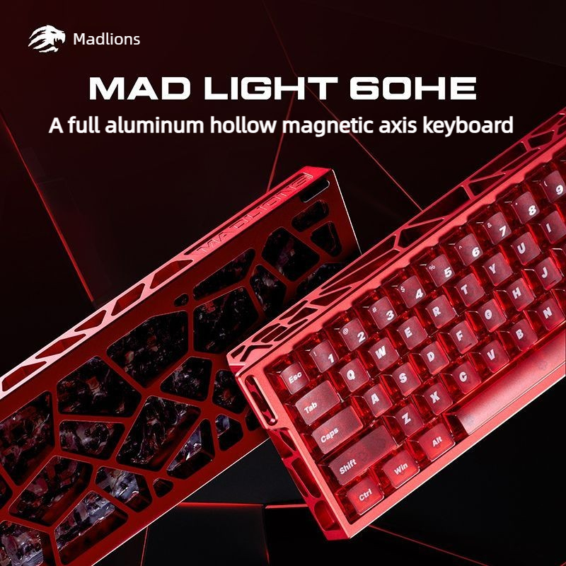 MADLIONS MAD light 60HE Gaming Keyboard Web Driver Wired Connection Hollowed-out Magnetic Axis Wired