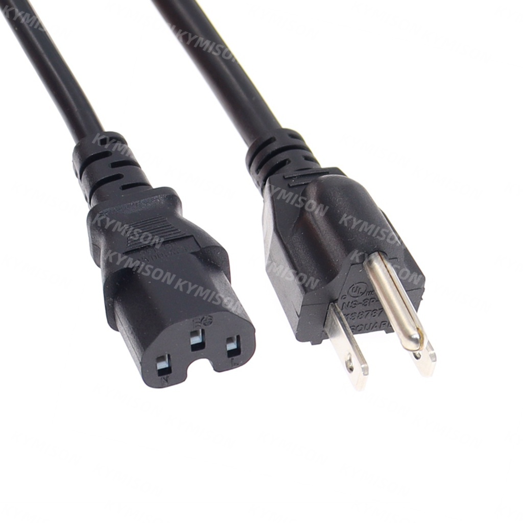 US 3 แฉกสายไฟ NEMA 5-15P ถึง IEC320 C15 สายสําหรับแล็ปท็อปอะแดปเตอร์ AC ตะกั่ว 18AWG/16AWG/14AWG สาย
