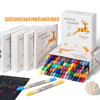 80 สี คู่ เคล็ดลับ อะคริลิคปากกามาร์กเกอร์ชุดระบายสีชุดปากกาเน้นข้อความสีเครื่องหมายชุดอุปกรณ์ศิลปะ