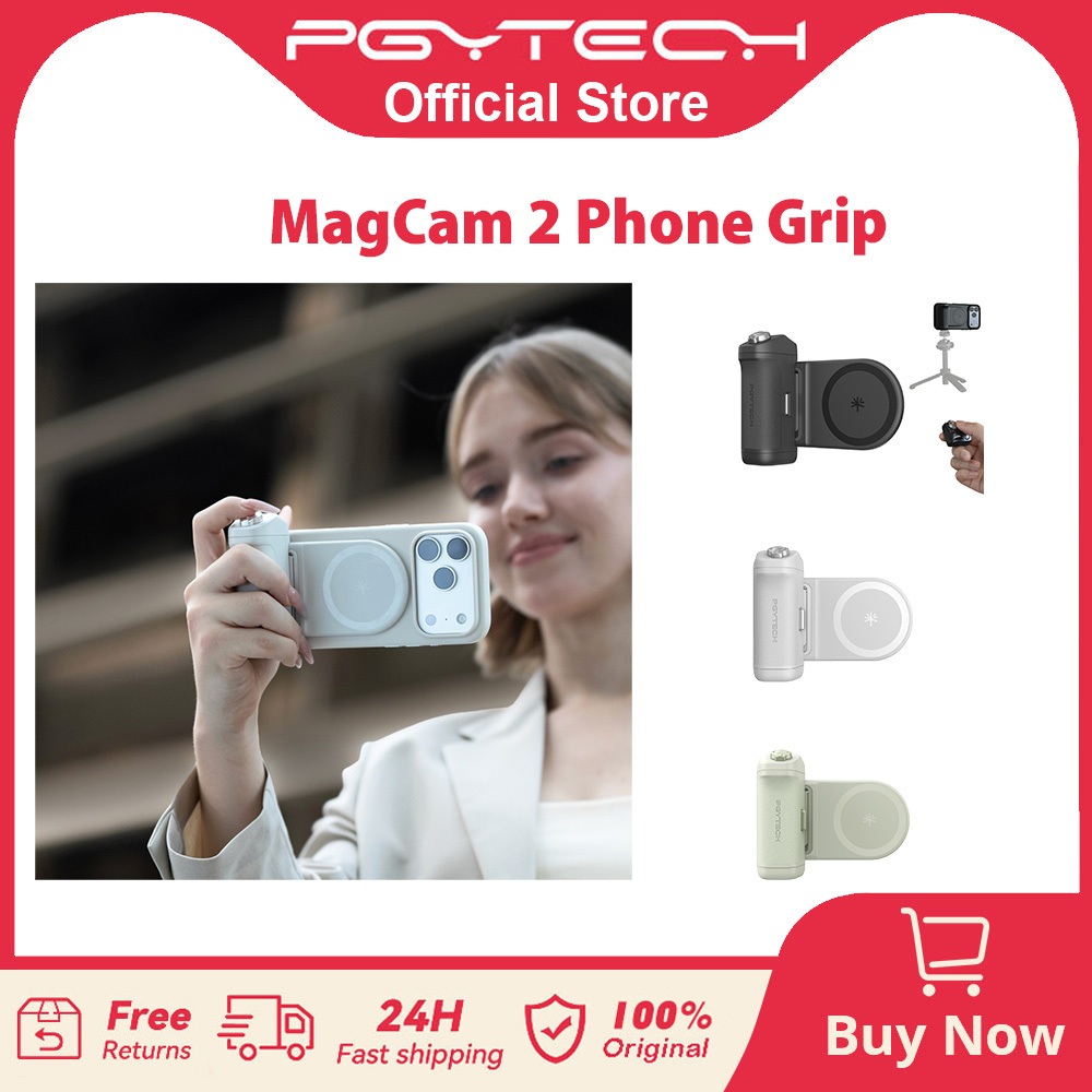 PGYTECH MagCam 2 Phone Grip --- การชาร์จไร้สาย 3-in-1 รีโมทบลูทูธแบบถอดได้ในตัว Powerbank ขาตั้งโทรศ