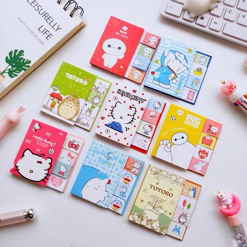 การ์ตูนน่ารัก กระดาษโน้ต  แผ่นบันทึก ที่คั่นหนังสือ สติกเกอร์นักเรียน สํานักงาน เครื่องเขียน