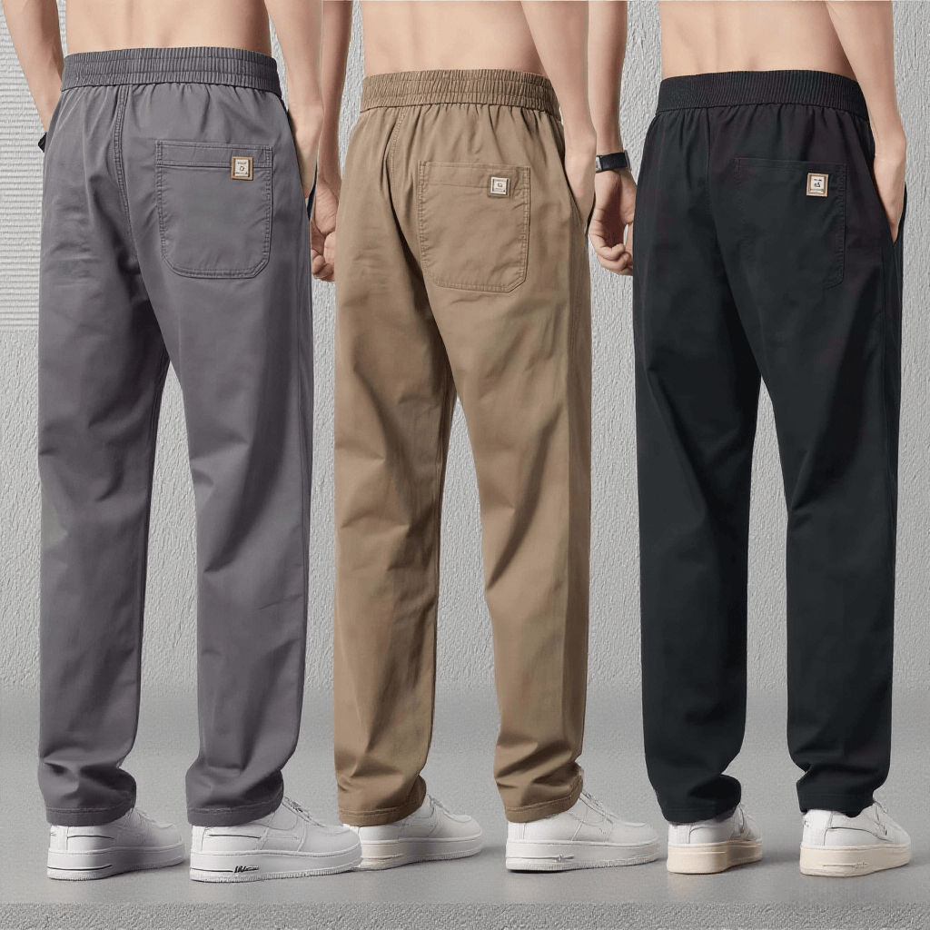 กางเกงลำลองผู้ชาย ดีไซน์เชือกรูด สไตล์ย้อนยุค ขนาดเอ็กซ์ตร้าแลร์จ