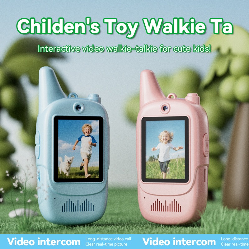 2PCS เด็ก Video Walkie Talkie 2.0 นิ้วหน้าจอ HD ชาร์จเสียงตัวอักษร One-Click Call การ์ตูน Intercom ข