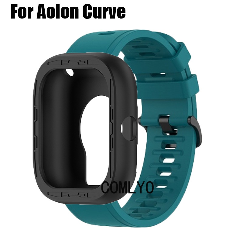 สําหรับ Aolon Curve Case สมาร์ทวอทช์ป้องกันฝาครอบกันชนสายรัดนุ่มซิลิโคนวงผู้หญิงผู้ชายฟิล์มกันรอยหน้าจอ