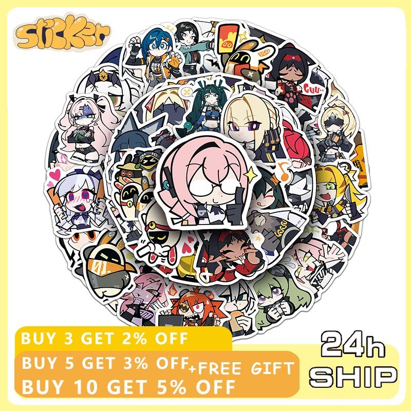 50 ชิ้นน่ารัก Zenless Zone Zero อะนิเมะเกมสติกเกอร์ Kawaii การ์ตูน Ju Fufu Yidhari Murphy สติกเกอร์