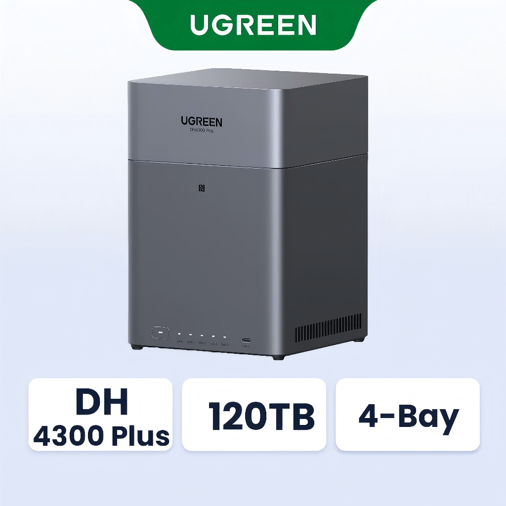 UGREEN NASync DH4300 Plus 4-Bay Desktop NAS, รองรับความจุ 120TB (Diskless), การเข้าถึงระยะไกล, อัลบั