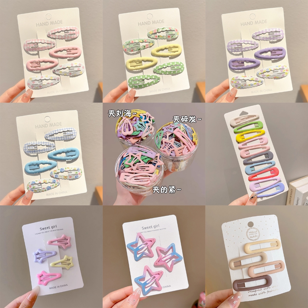 สีสันสดใสสำหรับเด็กผู้หญิง กิ๊บติดผมแฟชั่นสำหรับผู้หญิง ชุดกิ๊บผมพลาสติกหลายสี หนีบจระเข้ปากเป็ดกันลิ่น ฟันเป็ด ที่คาดผมและกิ๊ปหนีบผม อุปกรณ์แต่งผม