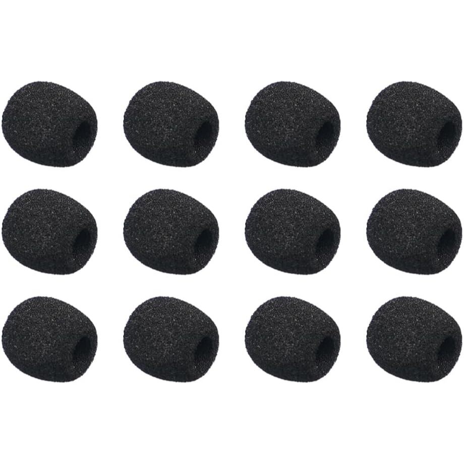 12 PCS Lavalier ไมโครโฟนกระจกโฟมฝาครอบ Mic MINI กระจก, MINI ขนาดโฟมฝาครอบกระจกไมโครโฟนชุด
