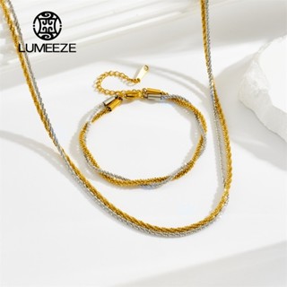 LUMEZE ไทเทเนียมเหล็ก Non-Fading แป้งทอด Twists Starry Sky ท…