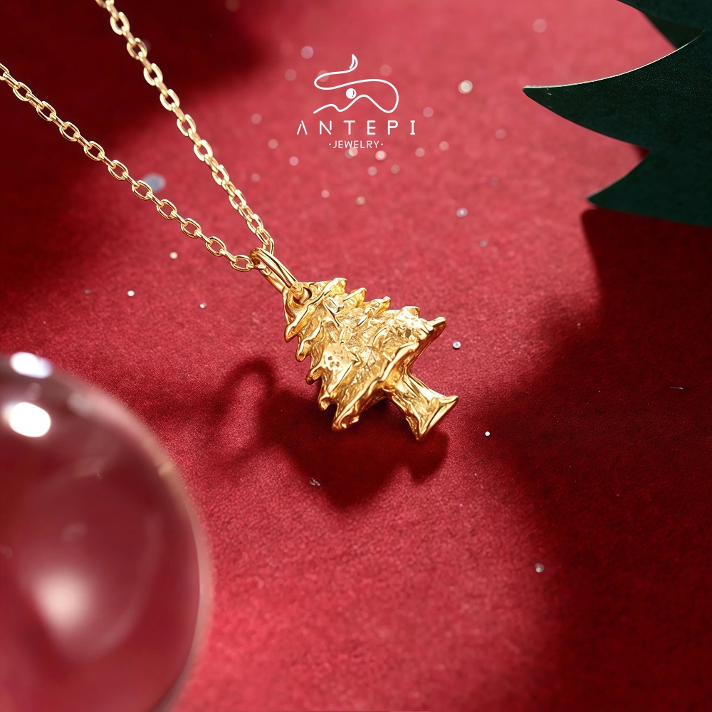 สร้อยคอกันน้ําสแตนเลสพร้อมจี้ต้นคริสต์มาส ATP Lucky Wishing