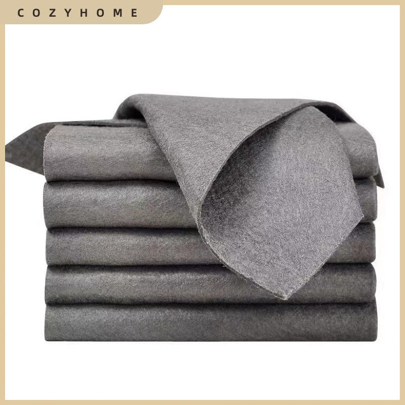 [สต๊อกพร้อม] COZYHOME ไมโครไฟเบอร์ไม่ทําเครื่องหมาย Rag หนาดูดซับไม่ทําเครื่องหมายแก้วทําความสะอาดห้องครัวห้องนั่งเล่นกระจกรถยนต์ Multi-Scene Magic Scouring Pad