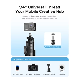 ORICO Selfie Stick 1.75M ไม้เซลฟี่ ยืดได้ถึง ขาตั้งกล้องไม้เซลฟี่ไร้สาย มีรีโมทเชื่อมต่อผ่านบลูทูธ Vlog (SPM175)
